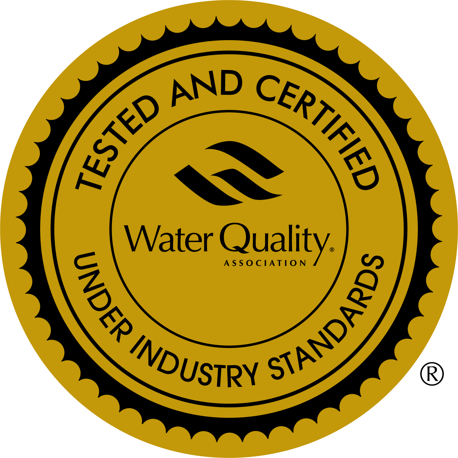 Water Quality Association Gold Seal — tested and certified under industry standards